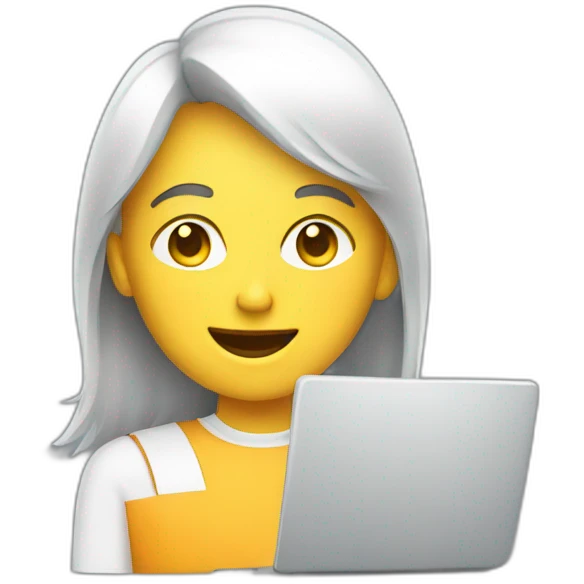 advertising person on laptop emoji