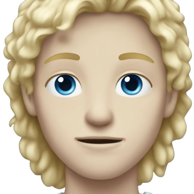 Blond boy with blues eyes and white skin emoji