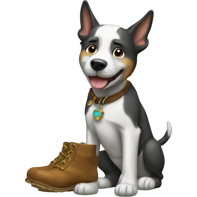 Perro con botas emoji