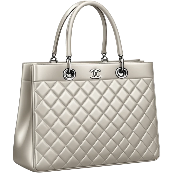 Pale Silver Chanel shopping bag emoji