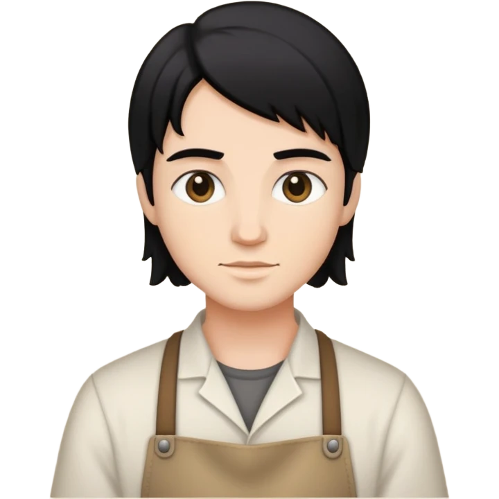 Artesã branca de cabelo preto  emoji