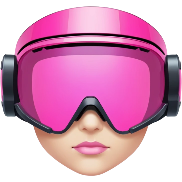 pink tinted shield visor glasses, cyberpunk style, rimless design, one-piece lens emoji