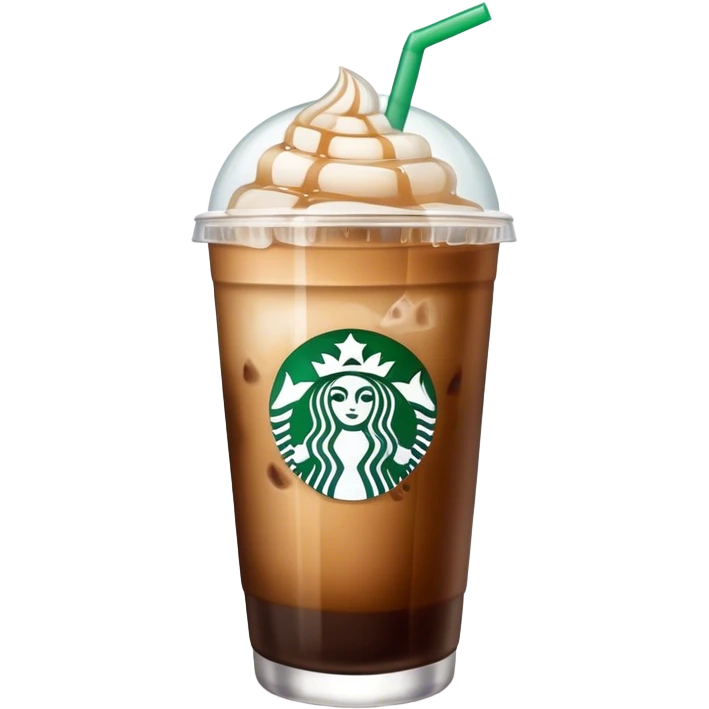 Starbuck ice coffee with ice cubes emoji