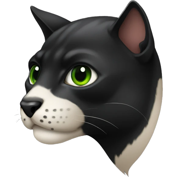 Animal pantera negra con ojos verdes emoji