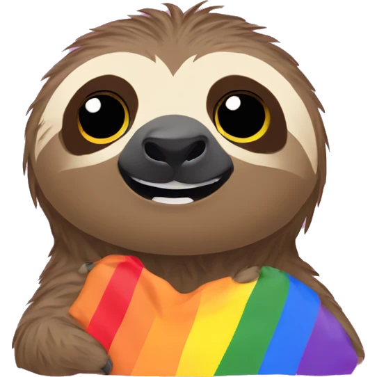 sloth in gay pride t shirt emoji