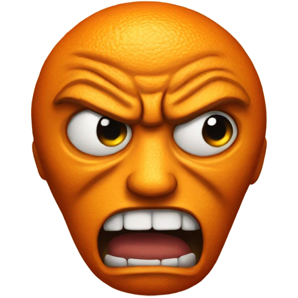 Angry orange emoji