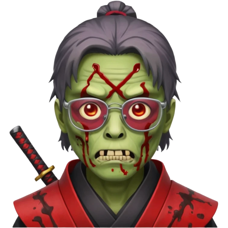 zombie samurai wearing glasses emoji
