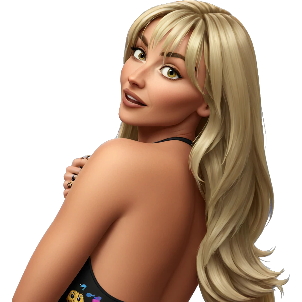 blonde girl with tattoos emoji