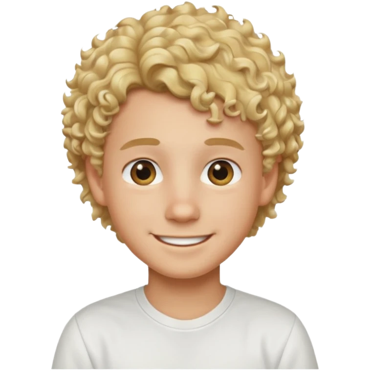 smiling blonde boy meme white shirt and curly hair  emoji
