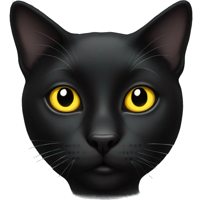 black cat with yellow eyes emoji