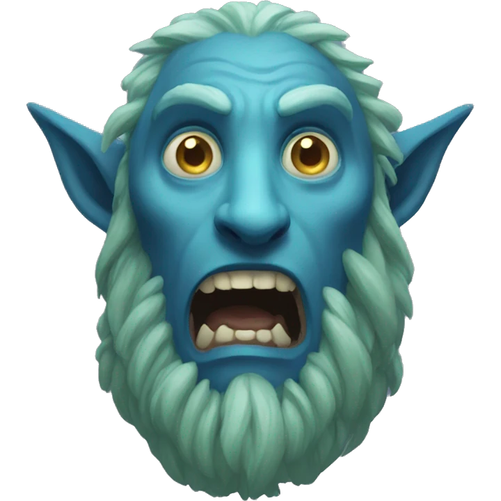 surprised stunned, firbolg spectral giant blue emoji