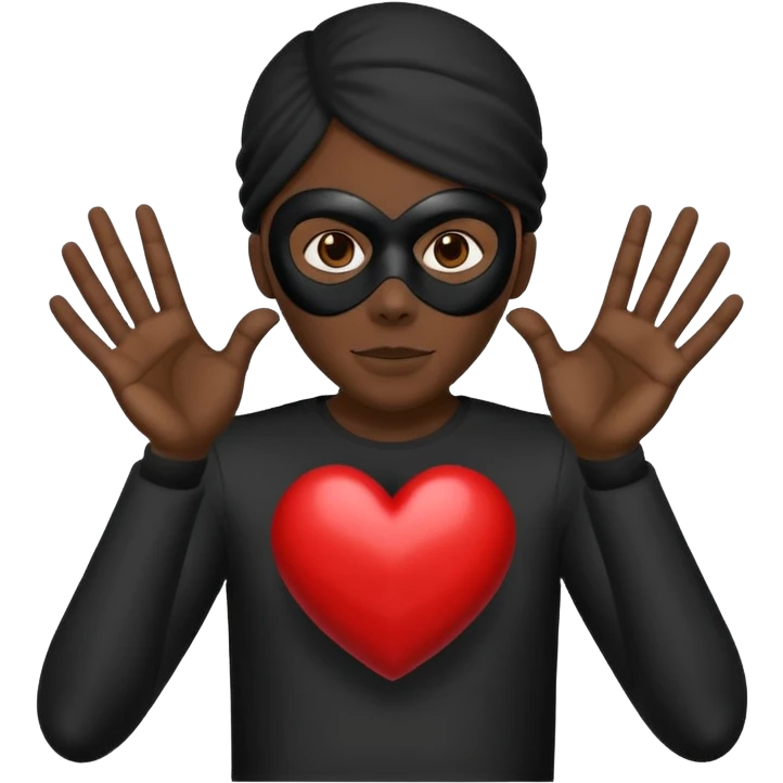 Emoji combination 💀 and 🫶🏿 emoji