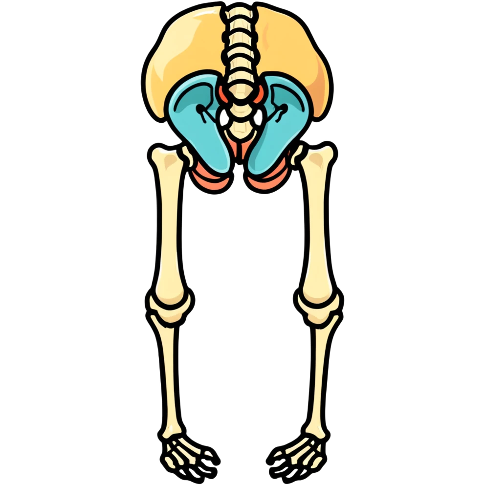 knee bones and joint, anatomical illustration emoji