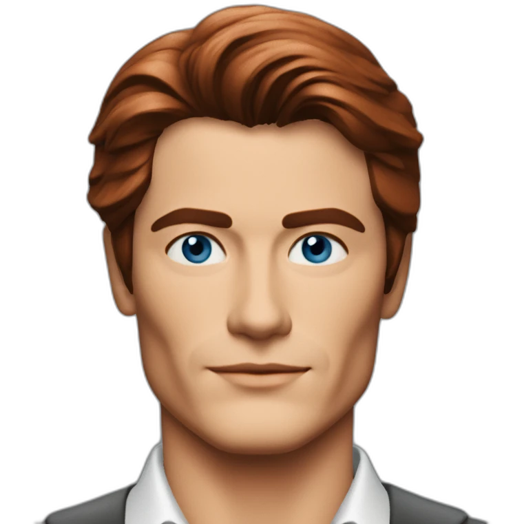 Alain Delon young teacher blue eyes short red hair emoji