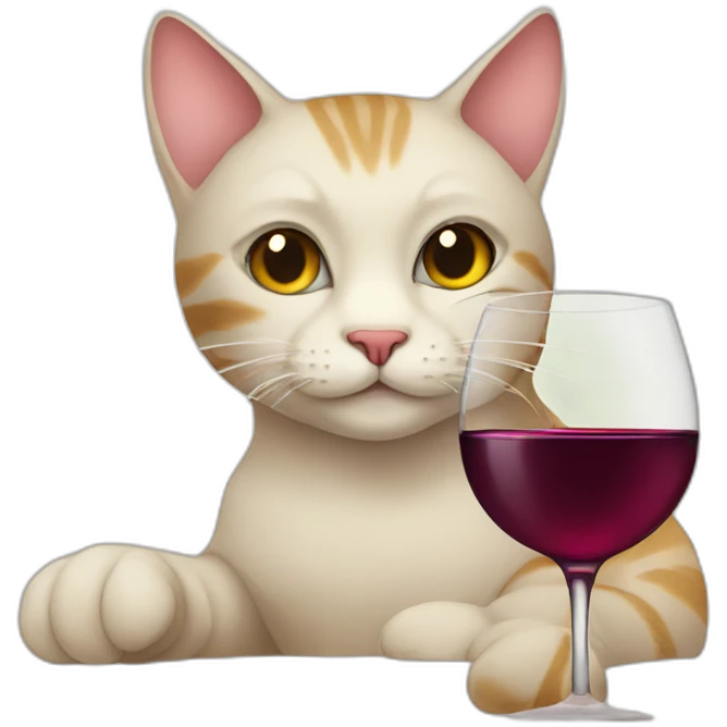 Cat drinks wine emoji