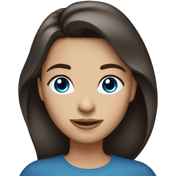 Dark Brown hair blue eyes woman  emoji