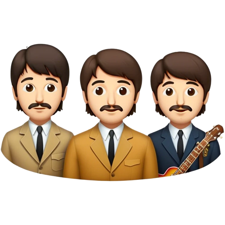 Cinematic Realistic The Beatles Pop Culture Emoji, showcasing an iconic, vibrant portrayal of the legendary band rendered with rich textures and nostalgic lighting that exude musical legacy. emoji