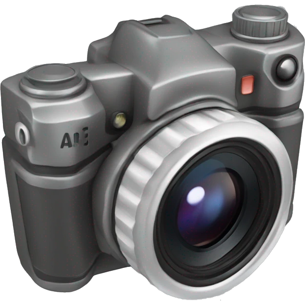  a 3D mimetic digital camera is facing the lens at a 0-degree angle emoji
