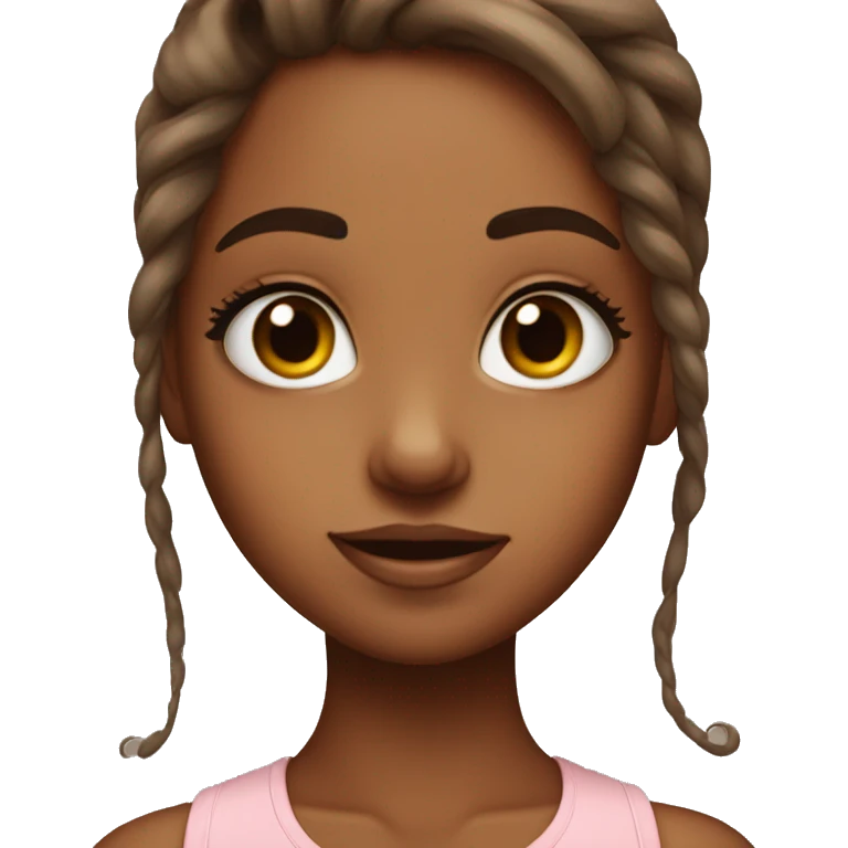 Brown hear girl with big lashes ant cute face emoji