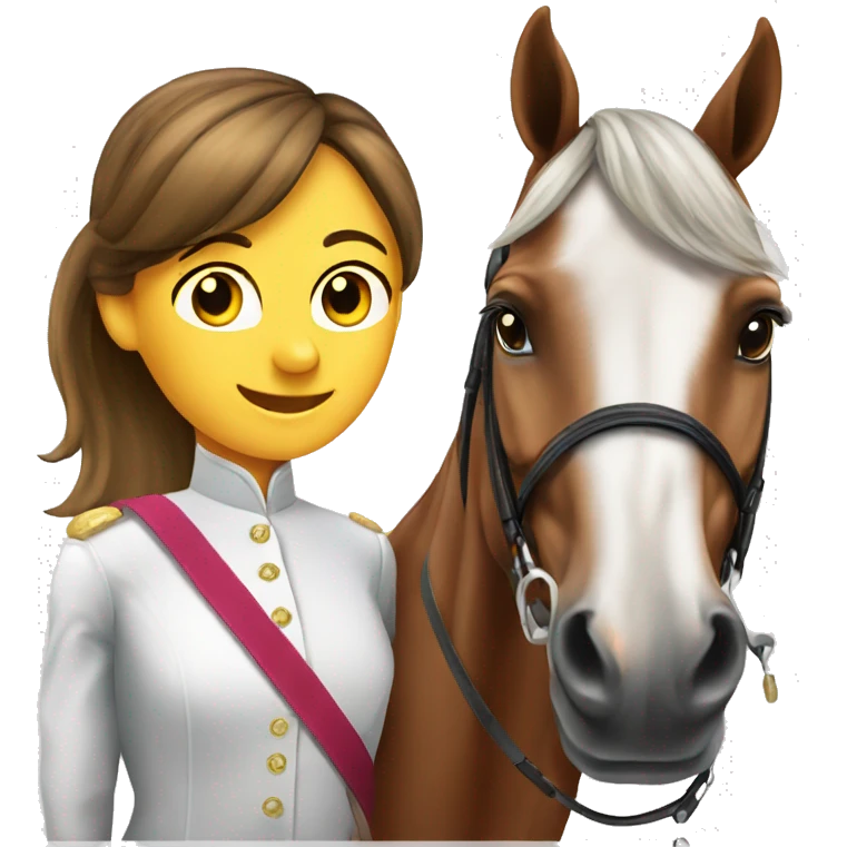 Dressage horse with a girl  emoji
