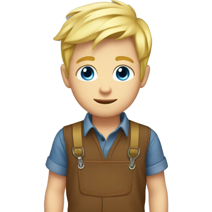 blonde boy blue eyes farm clothes  emoji