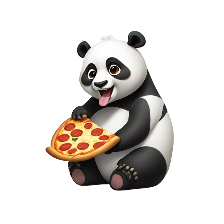 panda eating pizza emoji