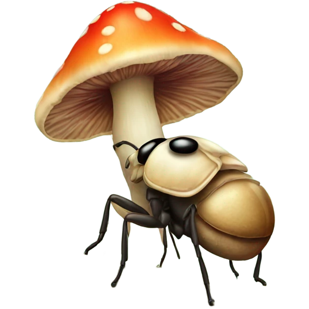 Bug on a mushroom  emoji