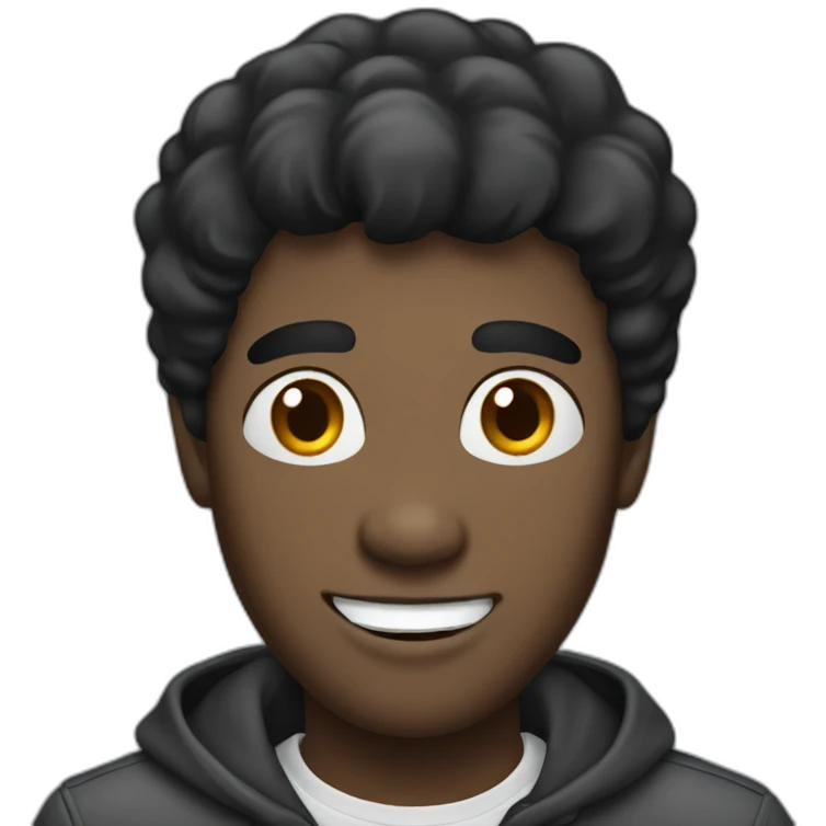 Black hair man missing front two teeth emoji
