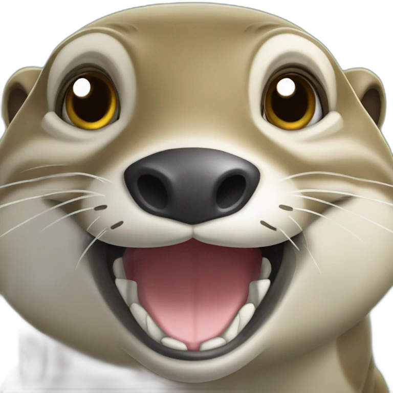 Une loutre sur une tortue emoji