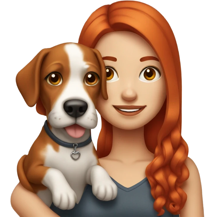 Red head with dog emoji