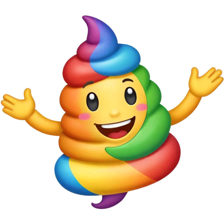 rainbow poop dancing emoji