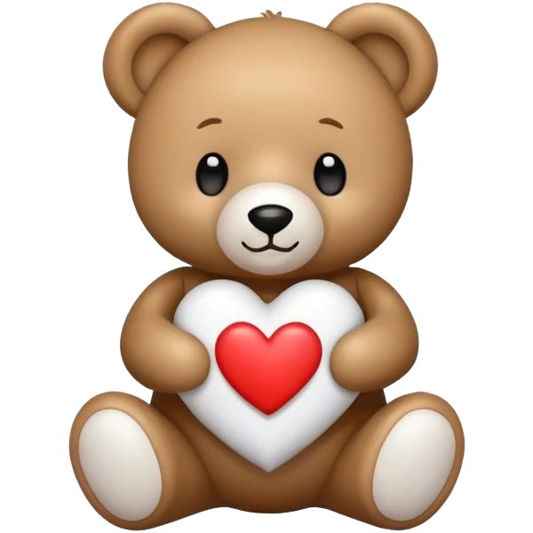 teddy bear with white heart  emoji