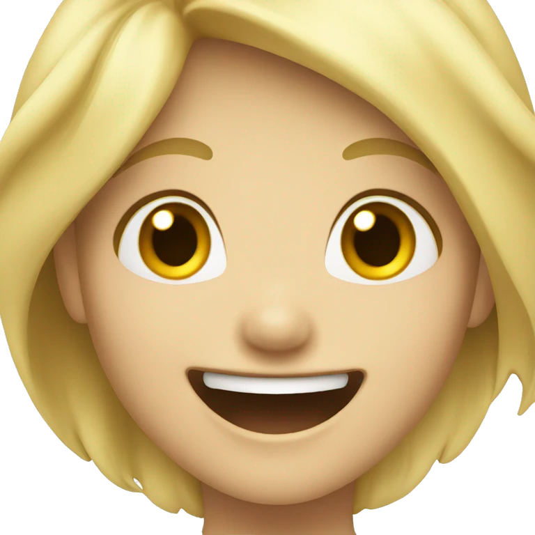 blond haired girl laughing emoji