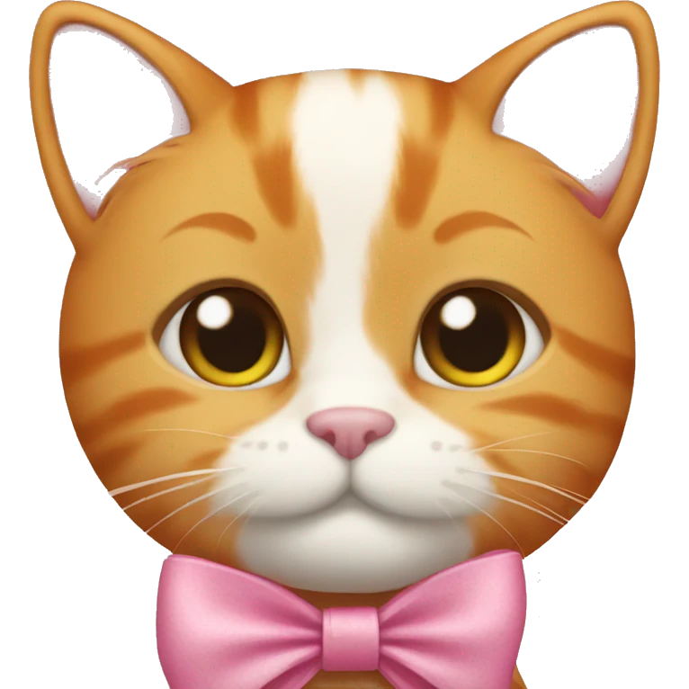 Ginger cat pink bow emoji