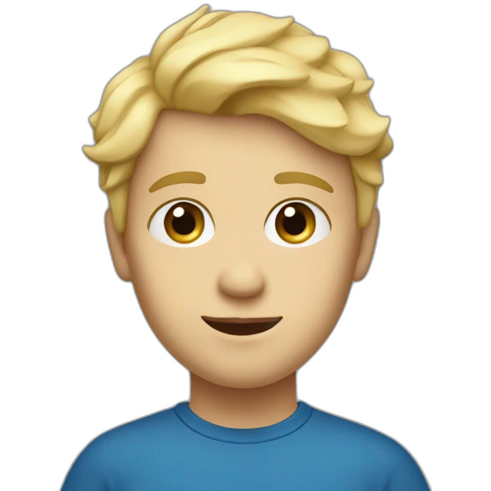 Garçon blond avec yeux bleu emoji