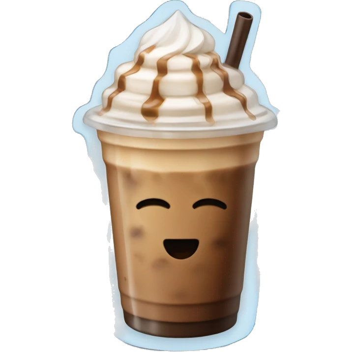 Iced coffee lots of ice no whipped cream  emoji