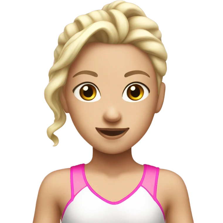 white gymastic girl with pink leotard emoji