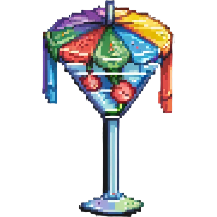 Colorful cocktail with umbrella emoji