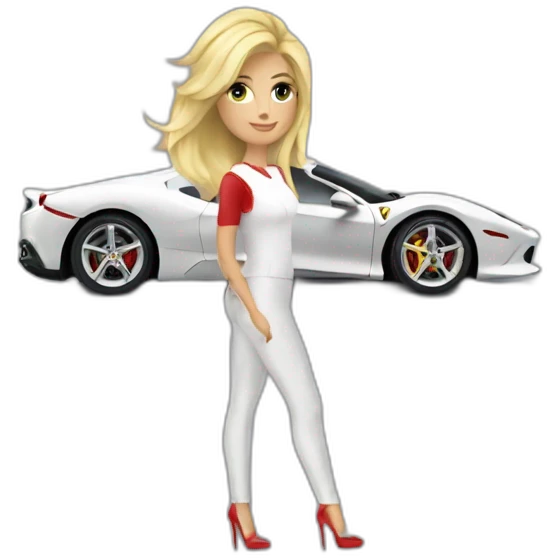 Femme blonde dans une Ferrari emoji