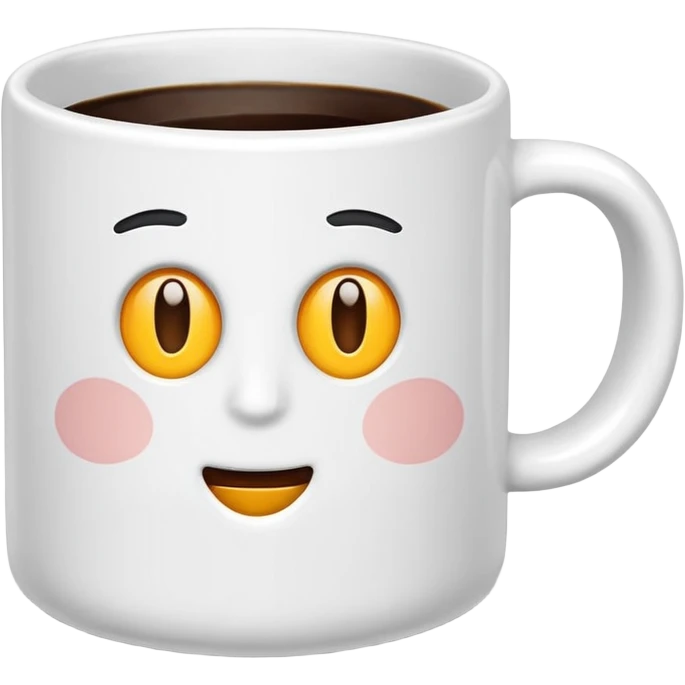 Office plain white coffee mug emoji
