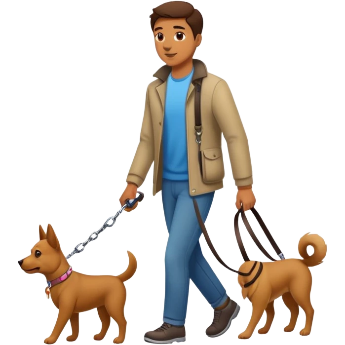 man walking dog on leash emoji