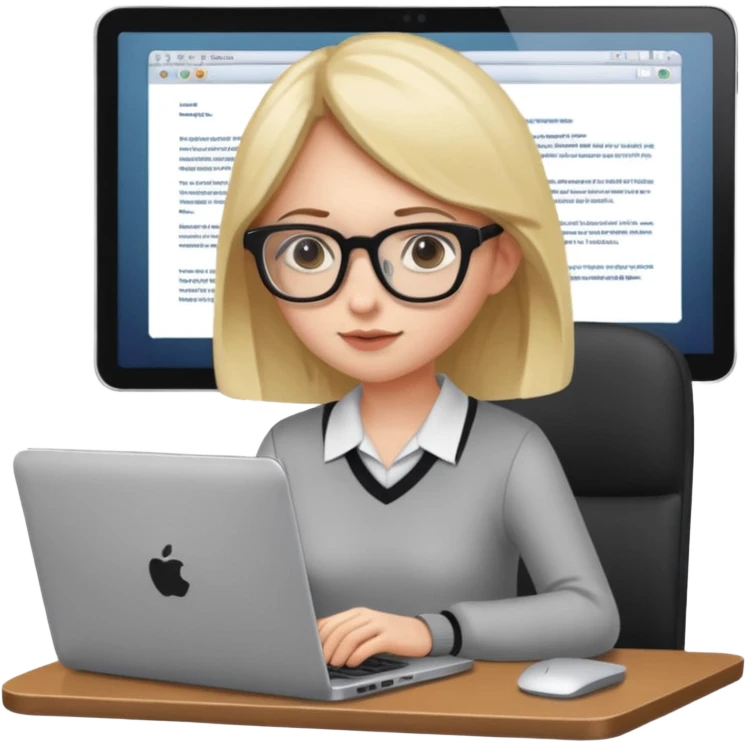 GIRL WORKING IN OFFICE WITH LAPTOP emoji