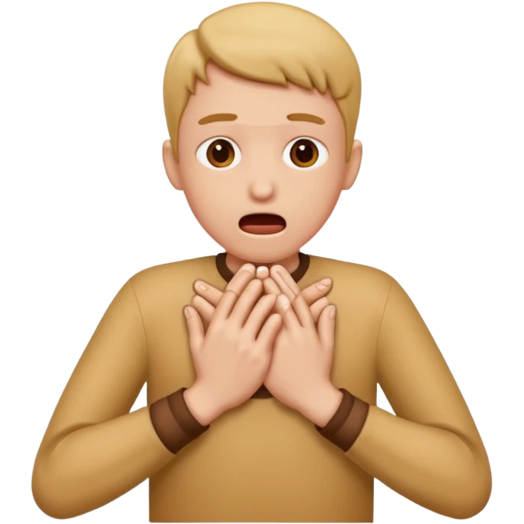 Standard emoji choking with two hands as a joke emoji