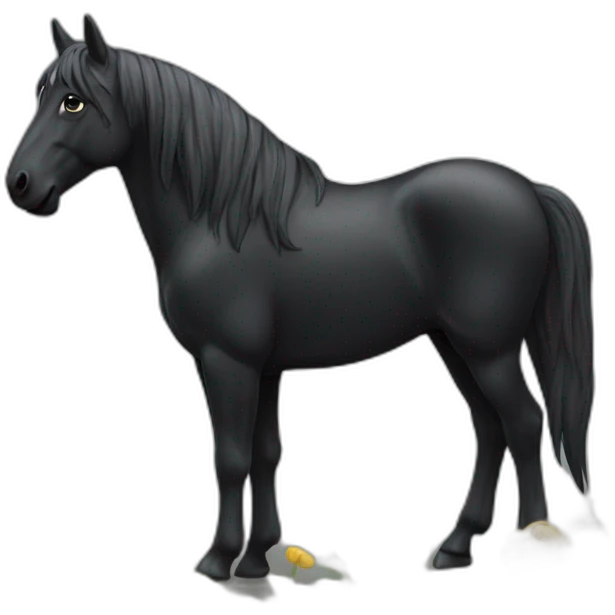 Flora avec son cheval noir emoji