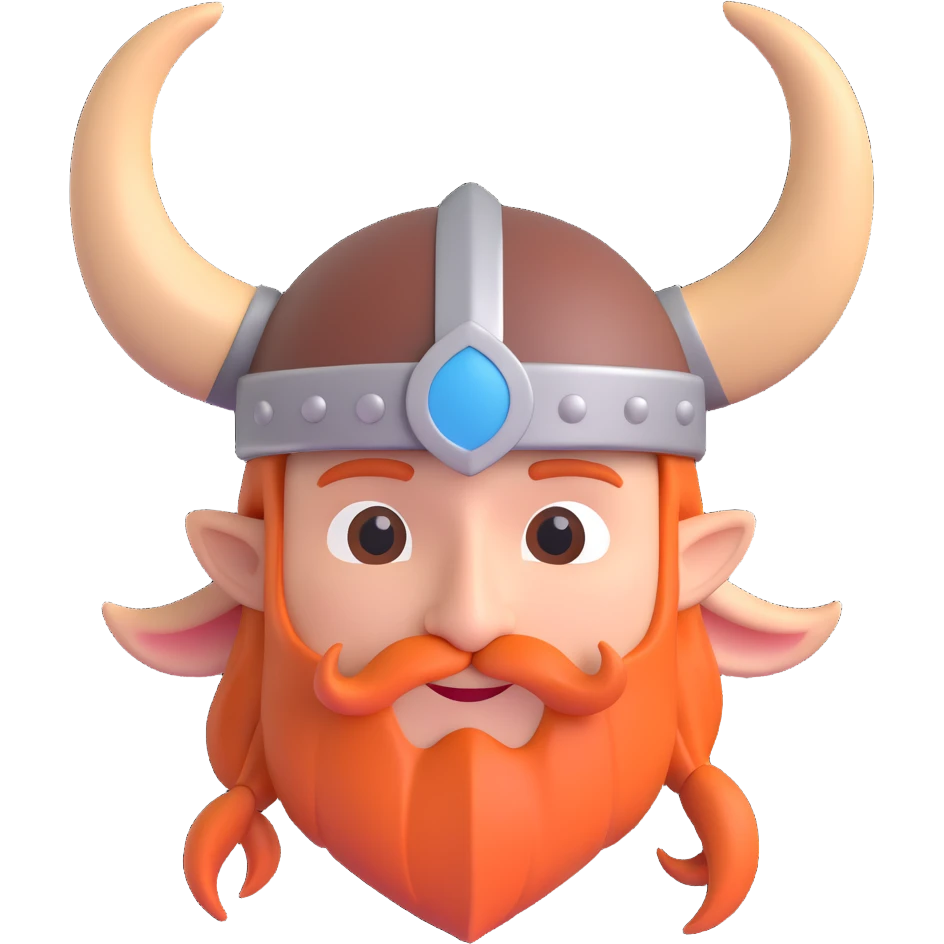 a detailed viking hat with horns, by itself, no face, centered emoji