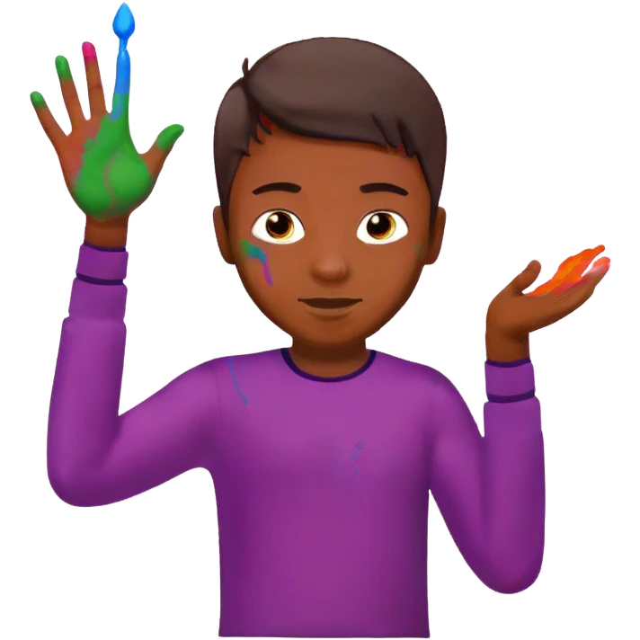 boy throwing holi color emoji