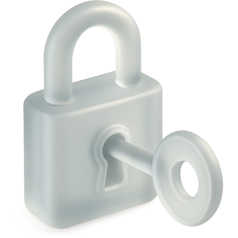 Closed padlock with a key inserted into it emoji