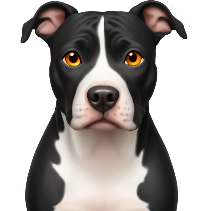 black pit bull terrier with orange eyes emoji