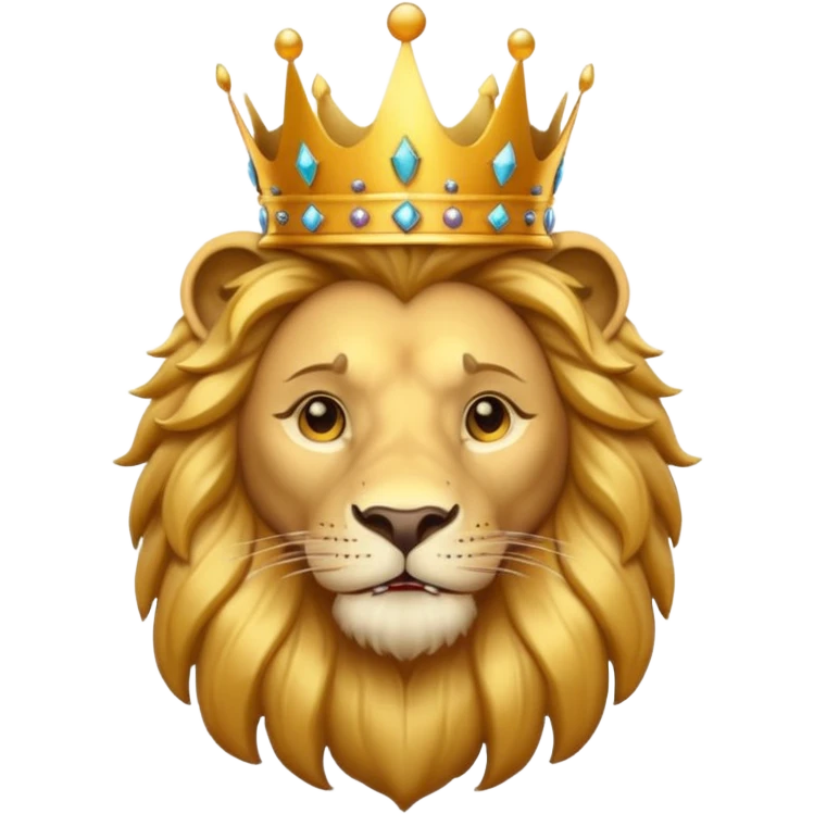 Lion with a crown on his head  emoji