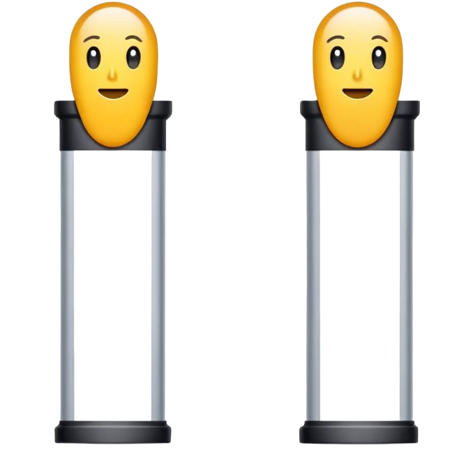 Modern presentation slide with before and after comparison emoji